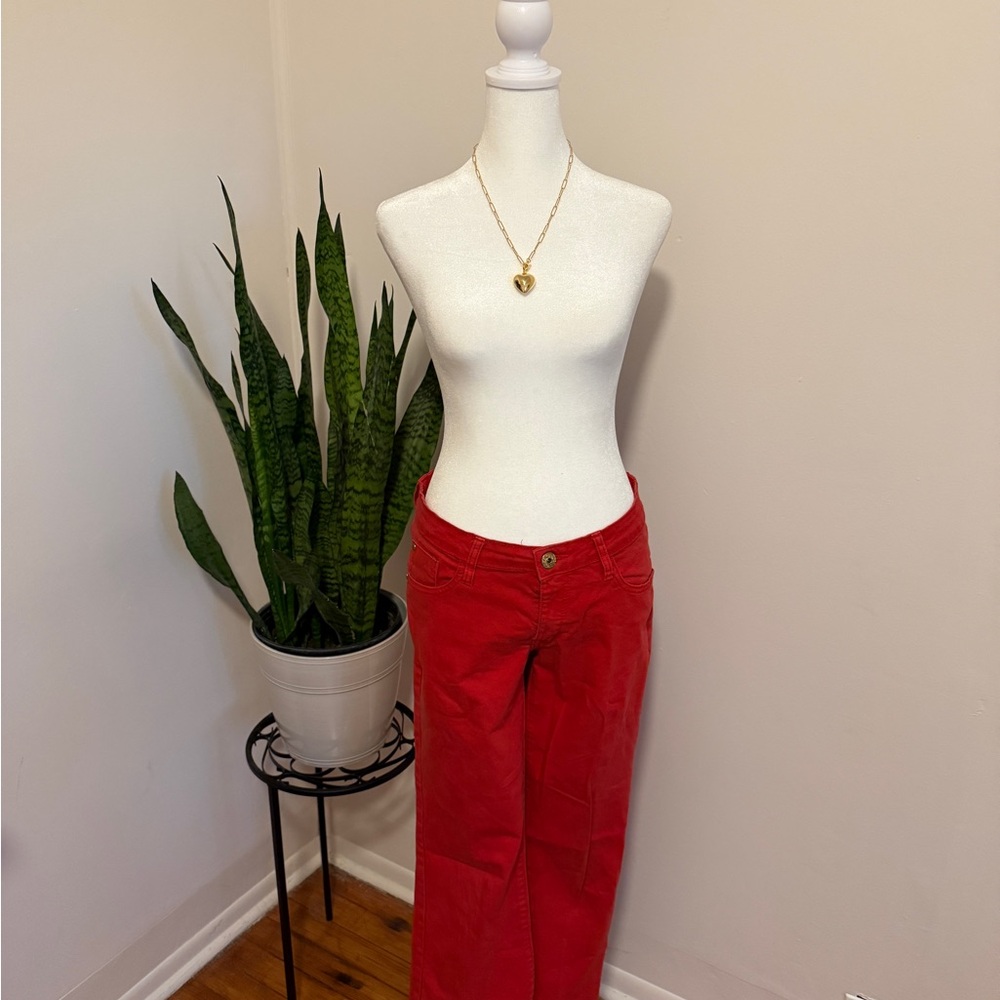 South Pole | Red Low Rise Straight Leg Jeans